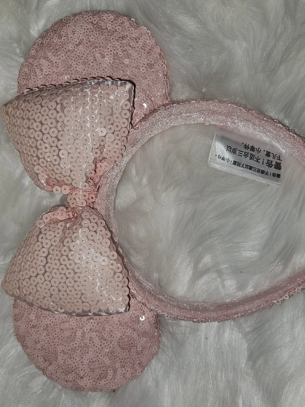Sequin Pink Bow Ear Headband - Women Accessories